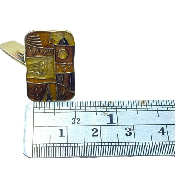 David Anderson Sterling Silver Four Seasons Autumn Enameled Cufflinks Norway - Picture 9 of 10